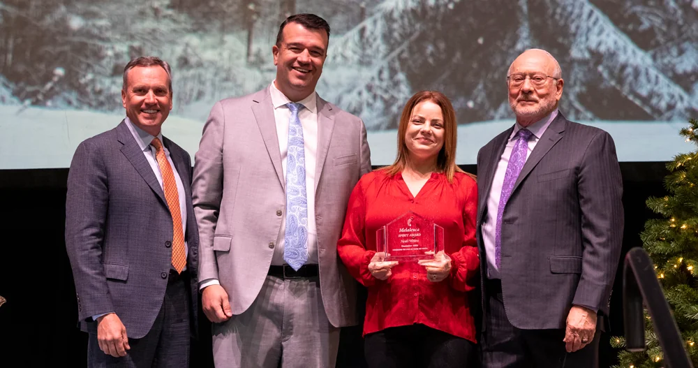 From right to left: Executive Chairman Frank VanderSloot, Heidi Weiers, President Cole Clinger, and CEO Jerry Felton.